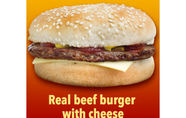 REAL BEEF BURGER WITH CHEESE