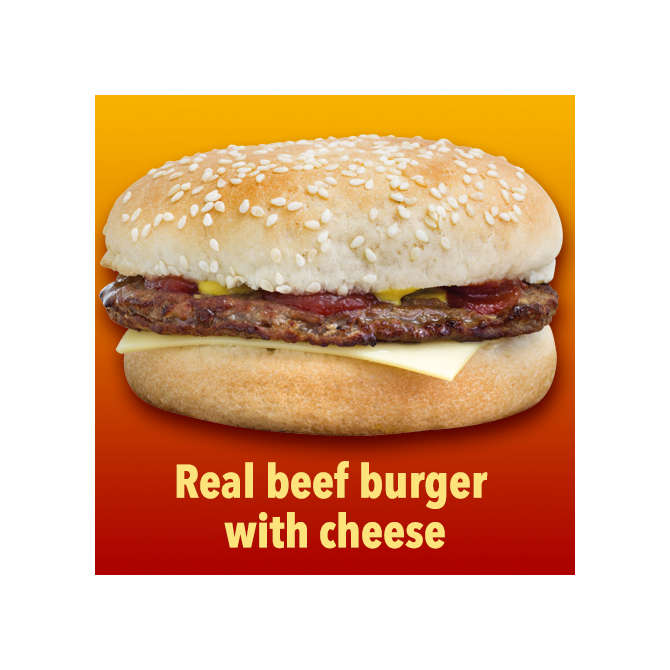 REAL BEEF BURGER WITH CHEESE